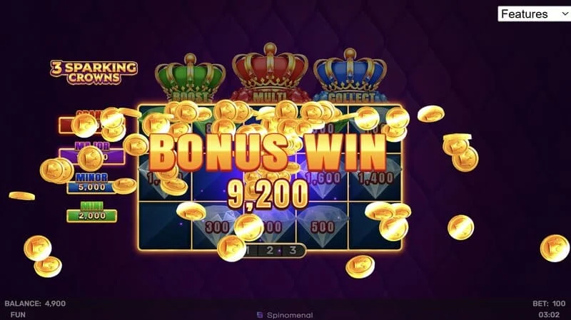 3 Sparking Crowns bonusa laimests